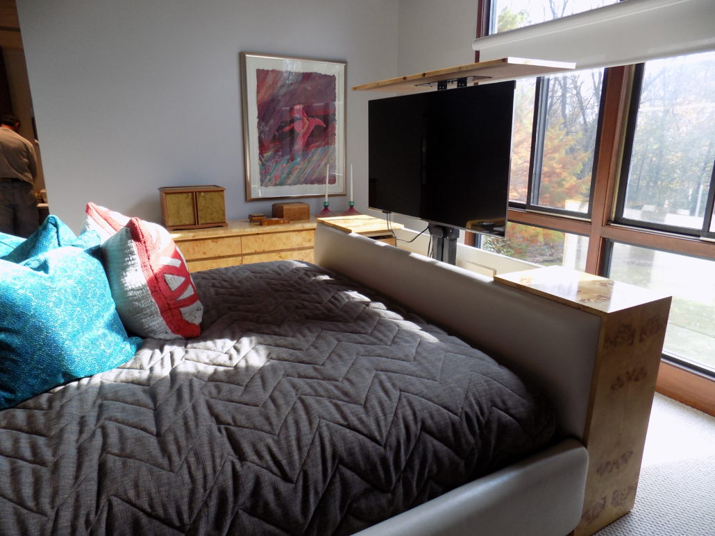 Custom bed with TV lift
